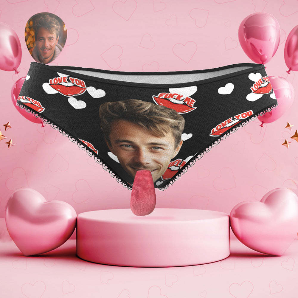 Custom Face Underwear Personalized Magnetic Tongue Underwear Love You Valentine's Gifts for Couple - MyFaceBoxer
