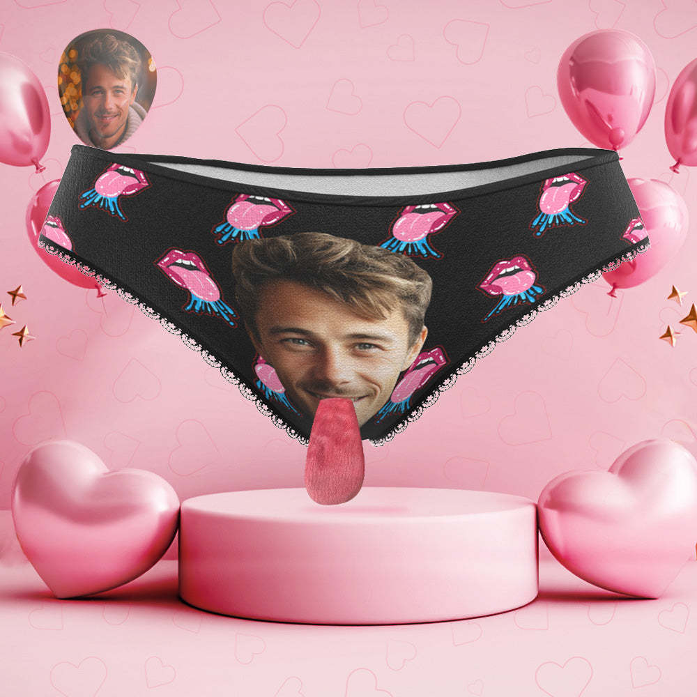 Custom Face Underwear Personalized Magnetic Tongue Underwear Sexy Lips Valentine's Day Gifts for Couple - MyFaceBoxer