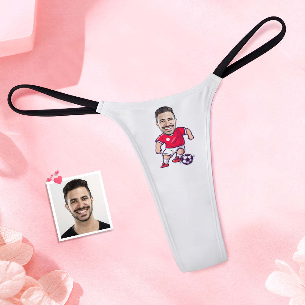 Custom Face Women's Tanga Soccer Player Women's Thong - MyFaceBoxer