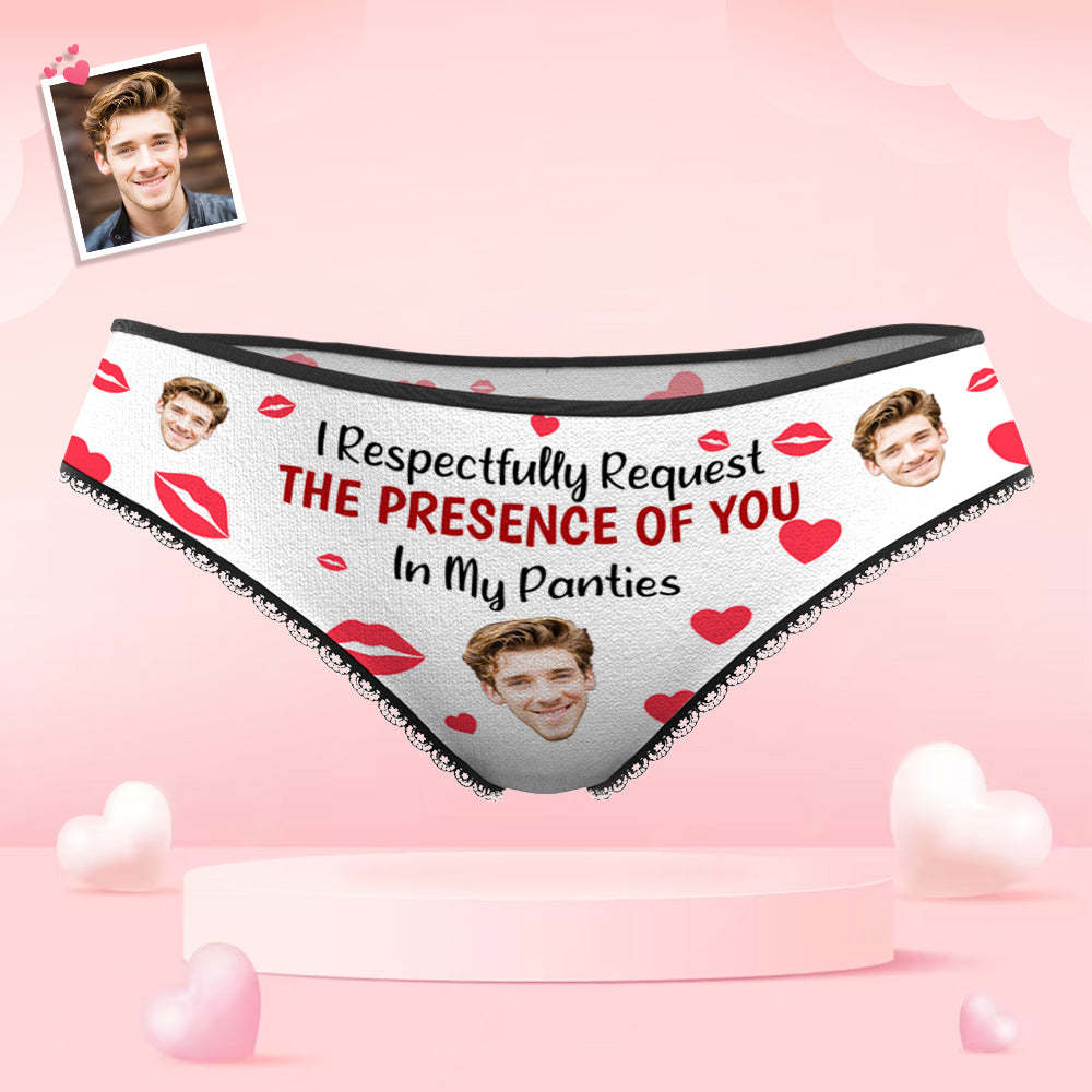 Custom Face Women's Panties I Respectfully Request The Presence Of You In My Panties Funny Gifts - MyFaceBoxer
