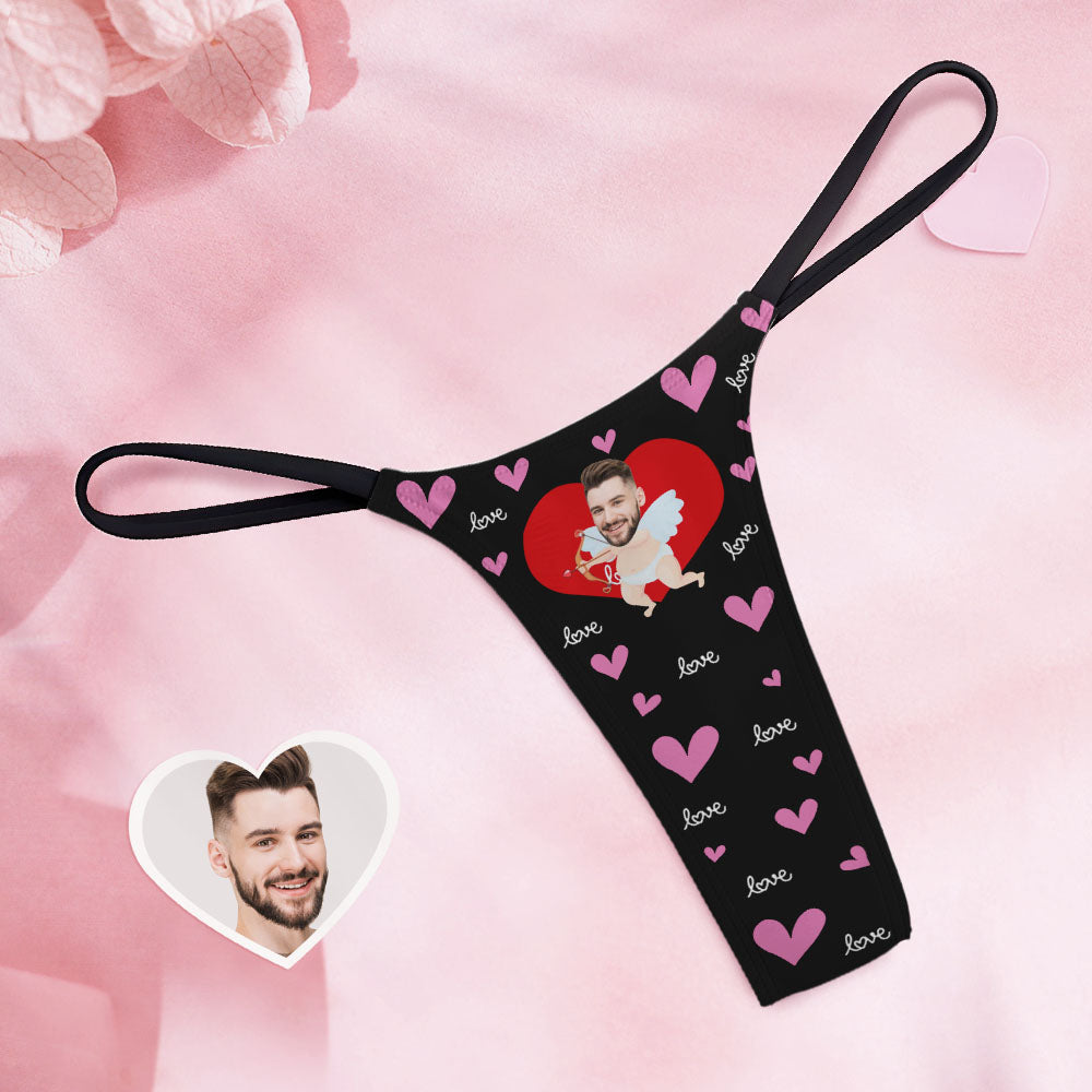Custom Face Women's Tanga Thong Funny Cupid Couple Custom Panties With Face For Women 商品缩略图