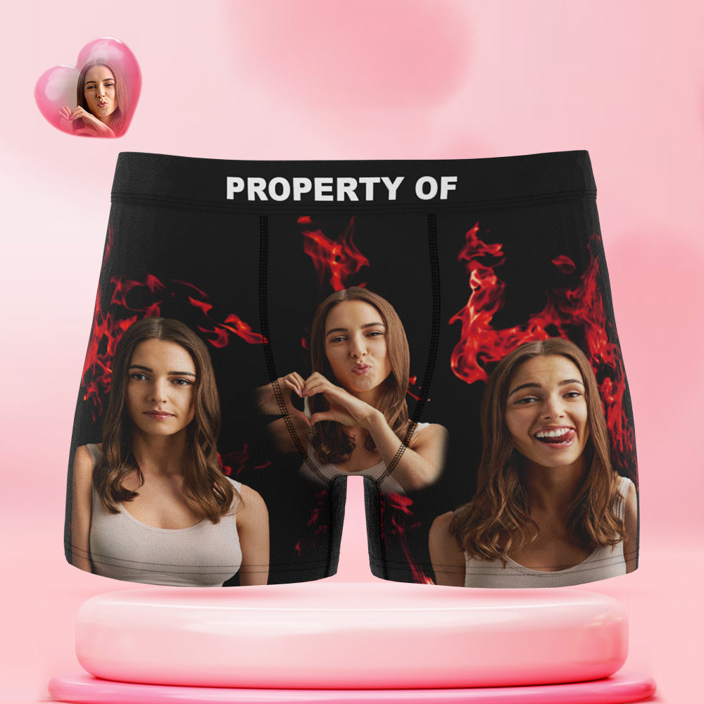 Custom Men's Boxer Briefs Vintage Photo Underwear Property Of Her - MyFaceBoxer
