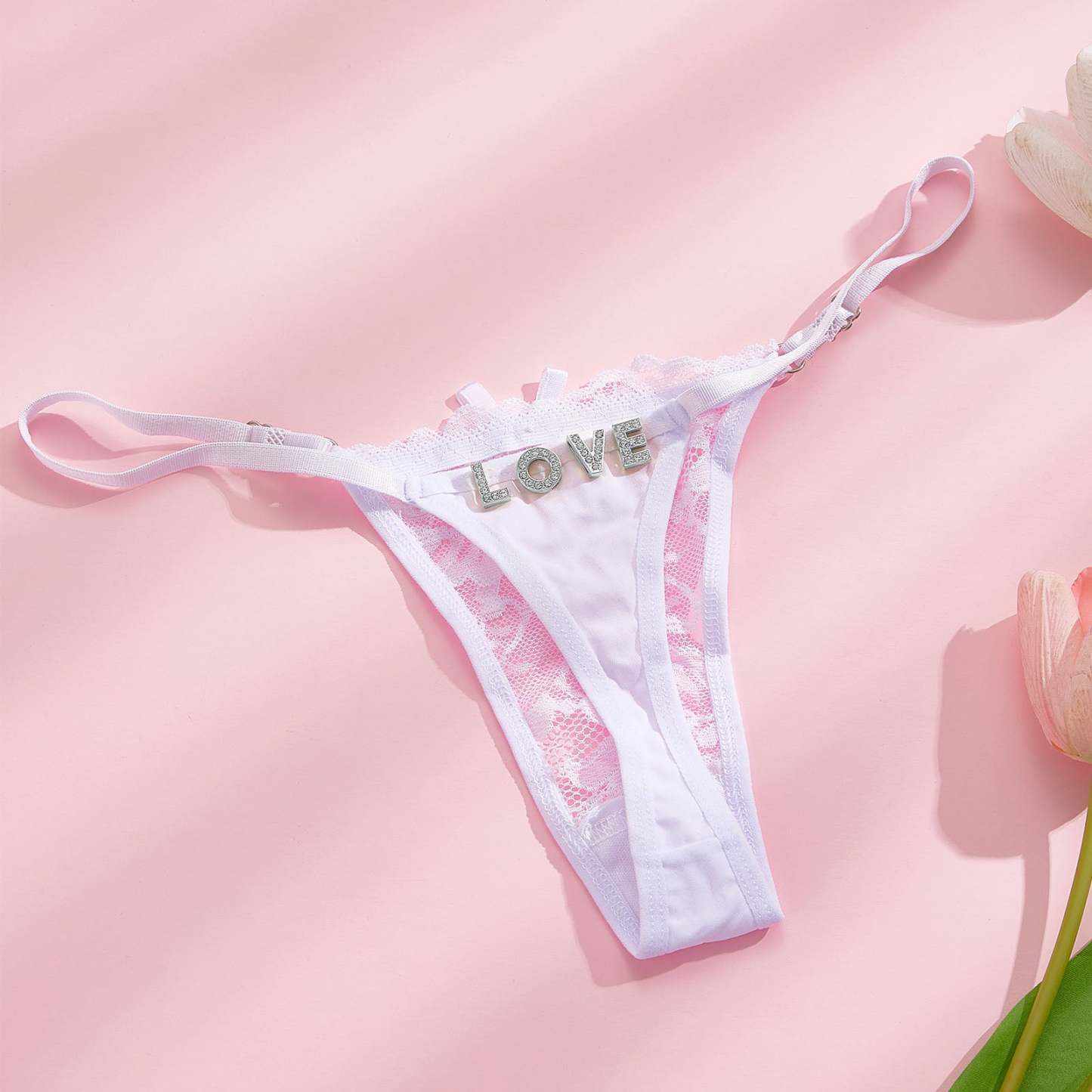 Custom Rhinestone Alphabet Thong Panties Butterfly-themed sensual - MyFaceBoxer