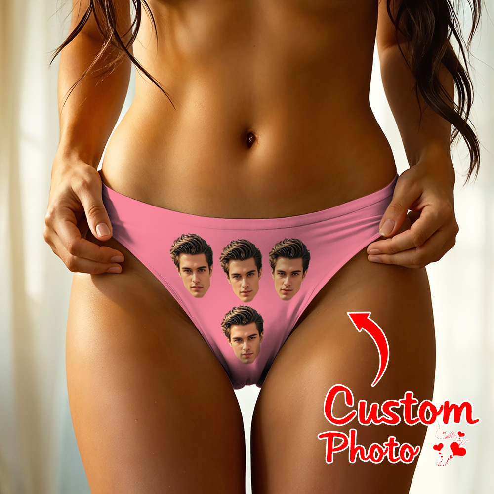 Custom Big Face Thong Personalized Photo Panties Valentine's Gift For Her - MyFaceBoxer