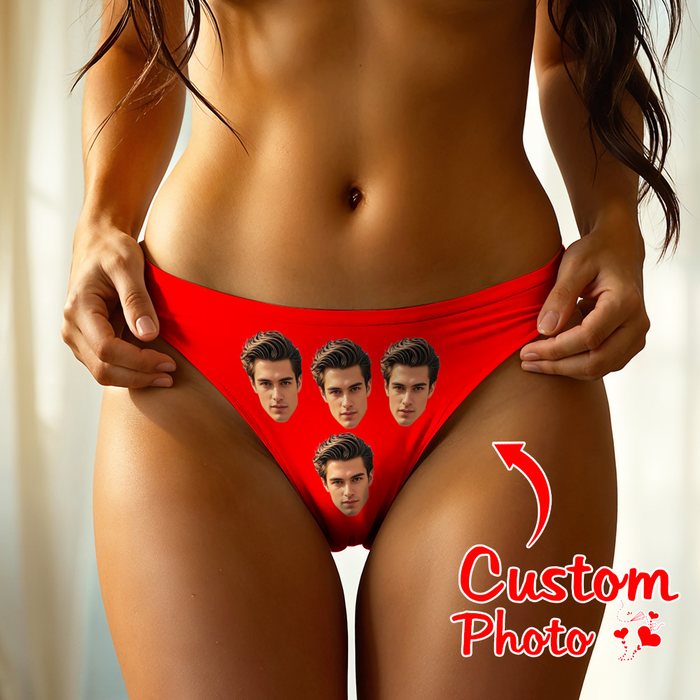 Custom Big Face Thong Personalized Photo Panties Valentine's Gift For Her - MyFaceBoxer