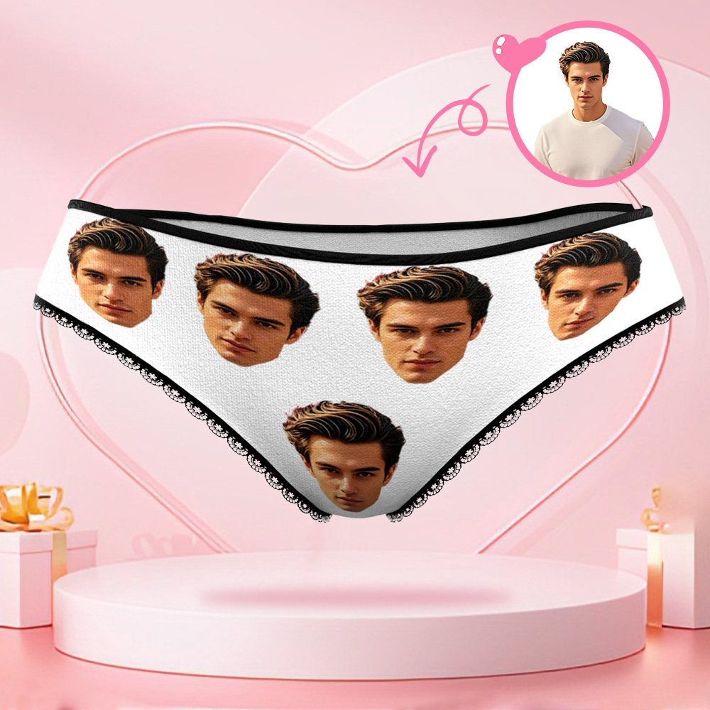 Custom Big Face Panties Personalized Women's Underwear Valentine's Gift for Girlfriend - MyFaceBoxer