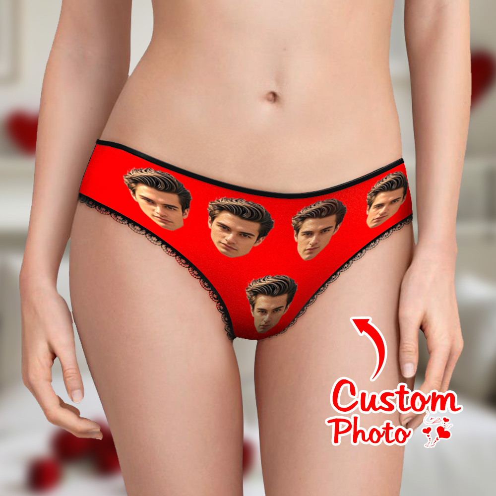 Custom Big Face Panties Personalized Women's Underwear Valentine's Gift for Girlfriend - MyFaceBoxer
