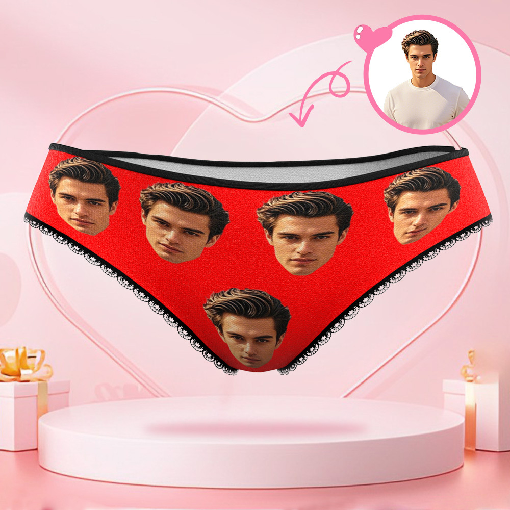 Custom Big Face Panties Personalized Women's Underwear Valentine's Gift for Girlfriend - MyFaceBoxer