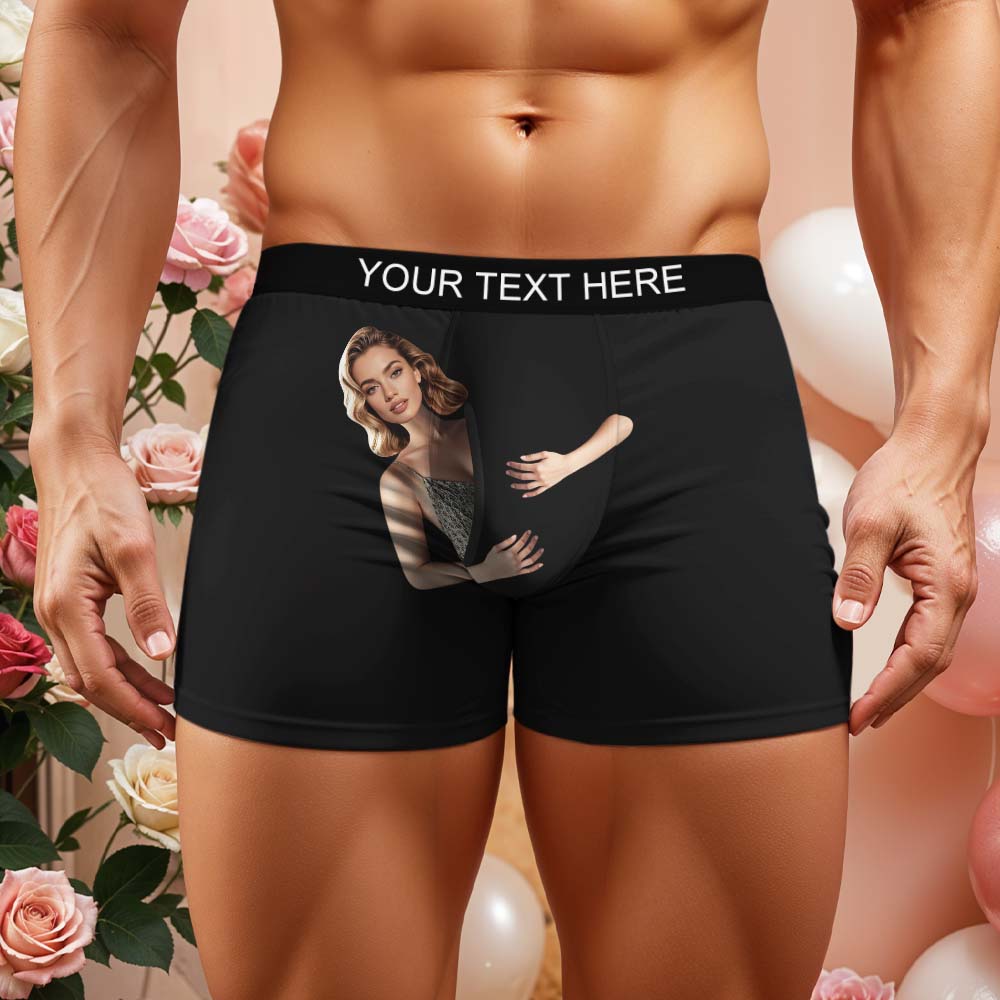 Custom Face Men's Boxer Briefs Personalized Photo Underwear Put Your Face on Underwear Valentine's Day Gift