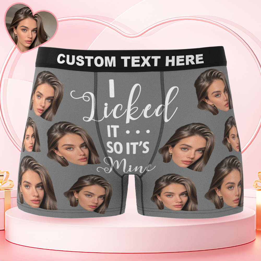 Men's Customized Big Face Boxer It's Mine Valentine's Day Funny Gift For Him - MyFaceBoxer
