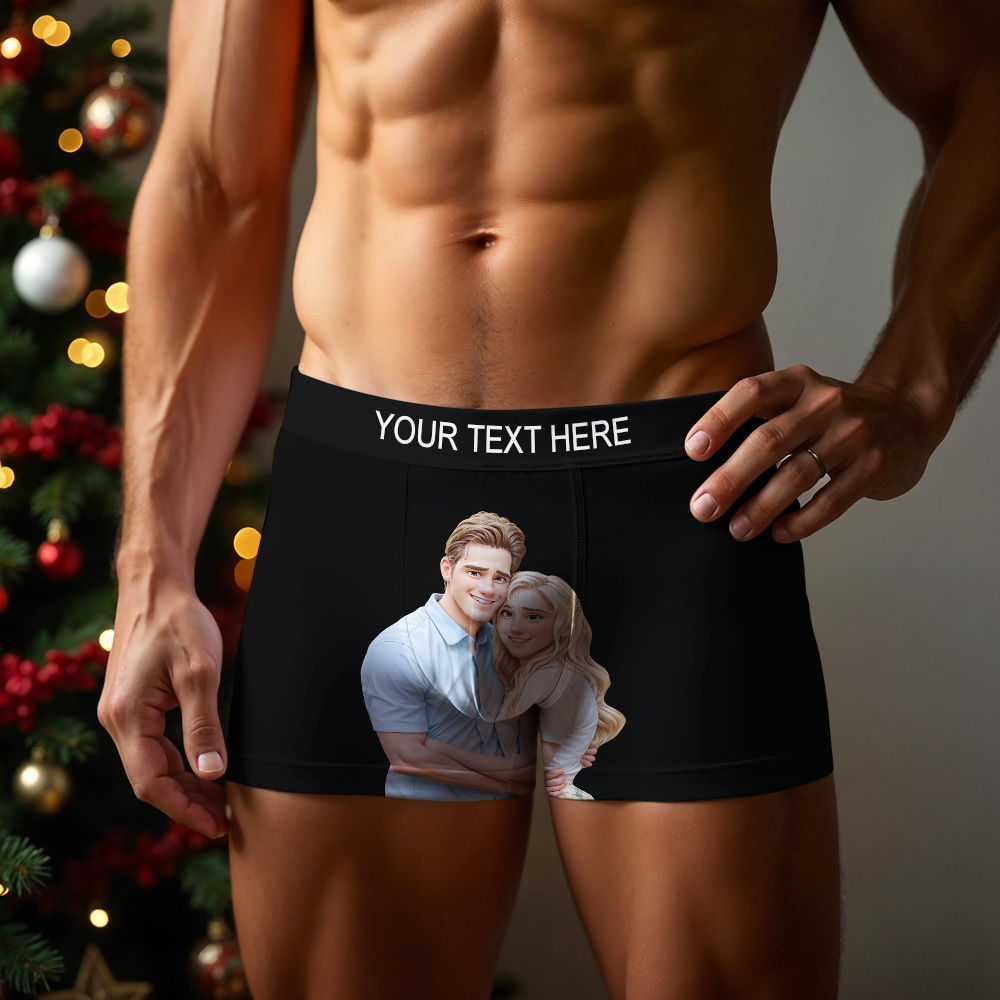Custom Men's Boxer Personalized Cartoon Style 3D Photo Boxer Briefs for Boyfriend - MyFaceBoxer