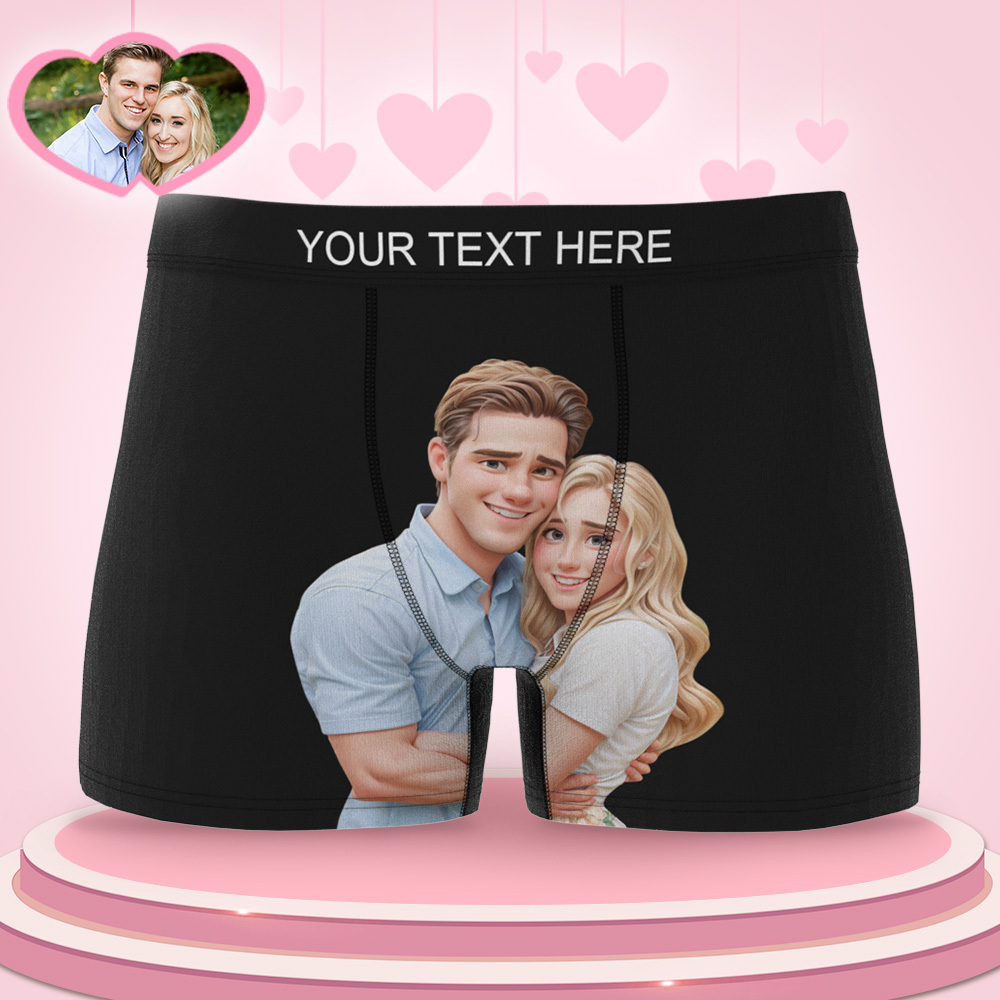 Custom Men's Boxer Personalized Cartoon Style 3D Photo Boxer Briefs for Boyfriend - MyFaceBoxer