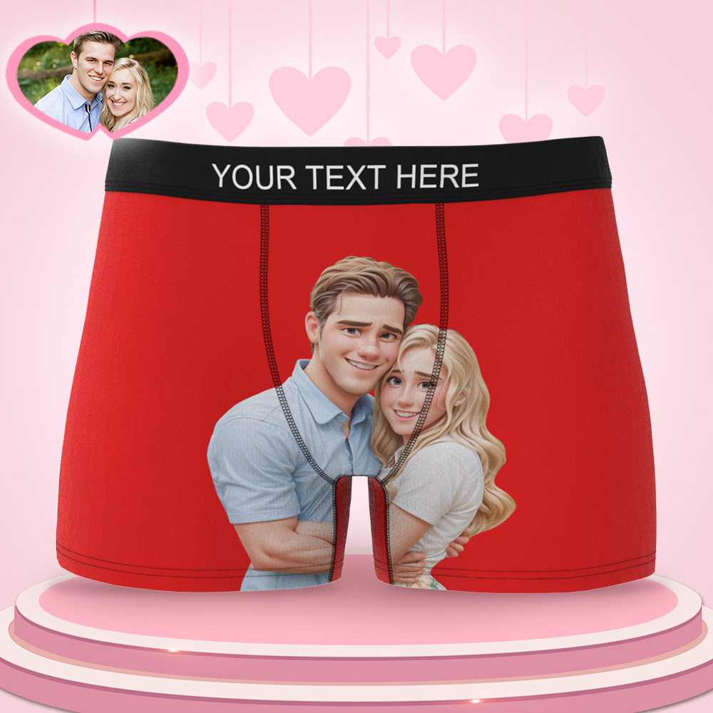 Custom Men's Boxer Personalized Cartoon Style 3D Photo Boxer Briefs for Boyfriend - MyFaceBoxer