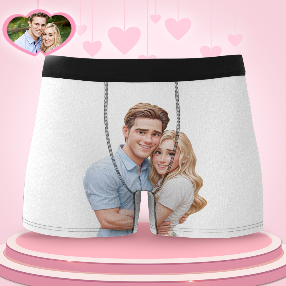 Custom Men's Boxer Personalized Cartoon Style 3D Photo Boxer Briefs for Boyfriend - MyFaceBoxer