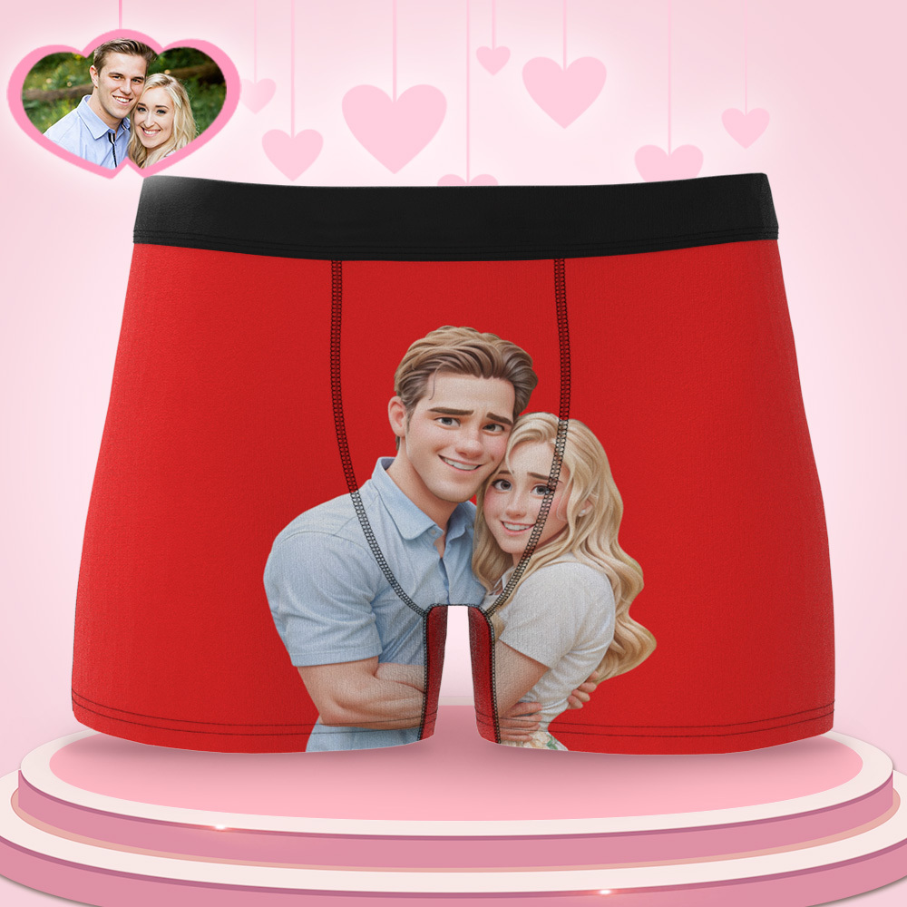Custom Men's Boxer Personalized Cartoon Style 3D Photo Boxer Briefs for Boyfriend - MyFaceBoxer