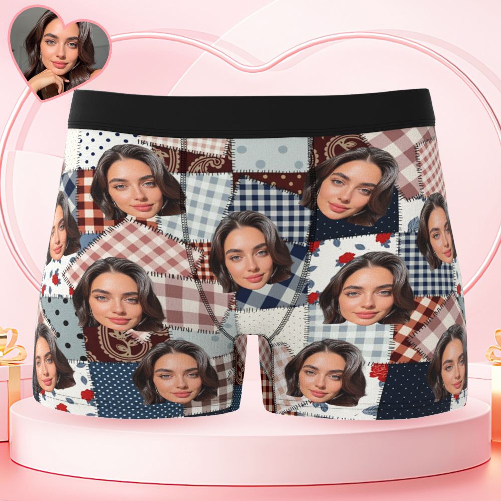 Valentine's Day Gift Custom Men's Face Boxer Personalized Boxer Briefs for Boyfriend/Husband(19 Backgrounds to Choose) - MyFaceBoxer