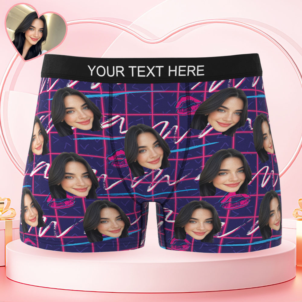 Valentine's Day Gift Custom Men's Face Boxer Personalized Boxer Briefs for Boyfriend/Husband(19 Backgrounds to Choose) - MyFaceBoxer