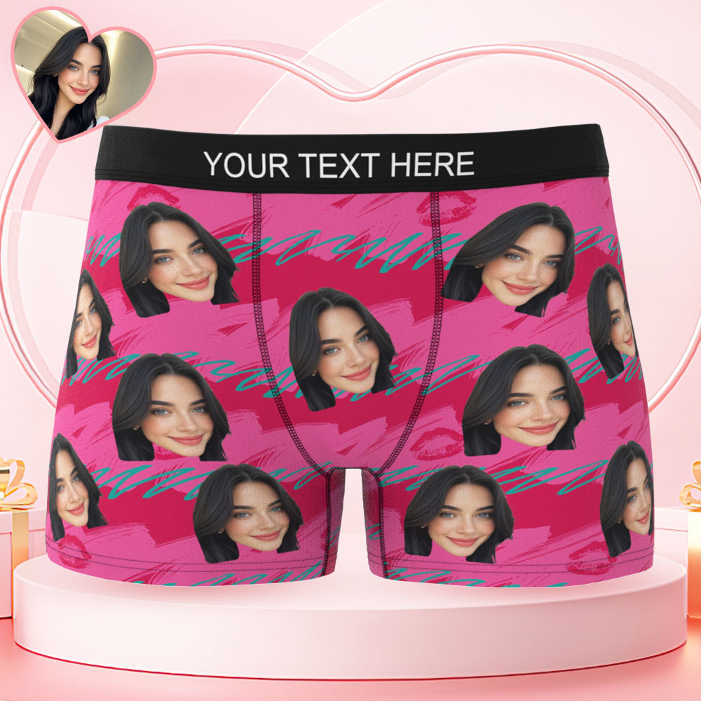 Valentine's Day Gift Custom Men's Face Boxer Personalized Boxer Briefs for Boyfriend/Husband(19 Backgrounds to Choose) - MyFaceBoxer