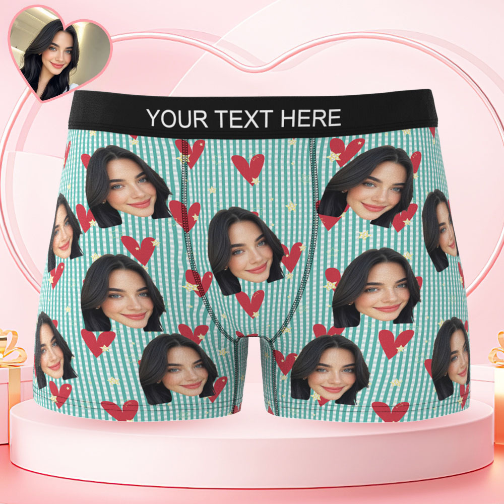 Valentine's Day Gift Custom Men's Face Boxer Personalized Boxer Briefs for Boyfriend/Husband(19 Backgrounds to Choose) - MyFaceBoxer