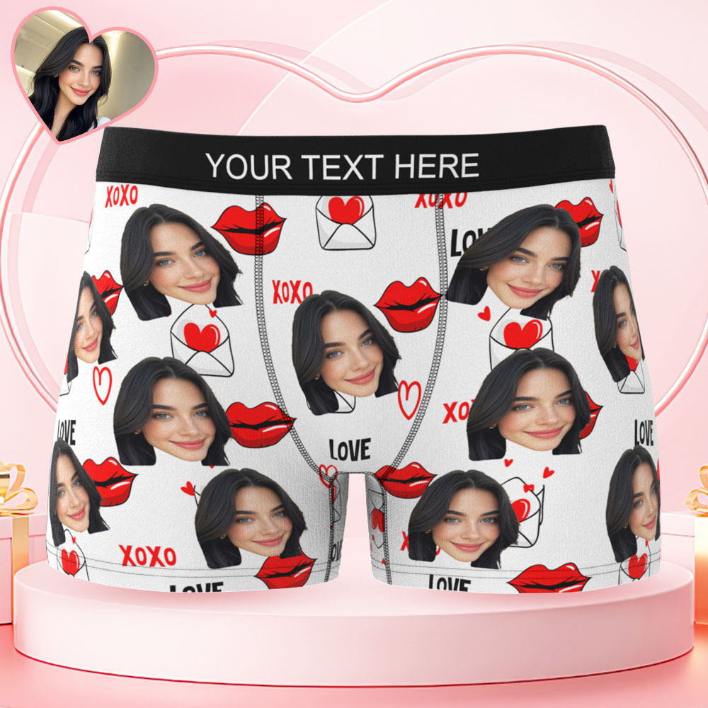 Valentine's Day Gift Custom Men's Face Boxer Personalized Boxer Briefs for Boyfriend/Husband(19 Backgrounds to Choose) - MyFaceBoxer