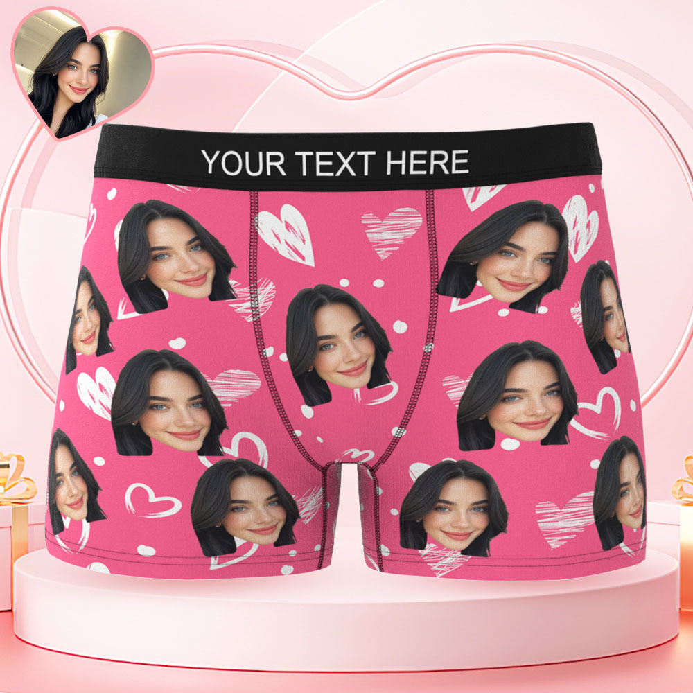 Valentine's Day Gift Custom Men's Face Boxer Personalized Boxer Briefs for Boyfriend/Husband(19 Backgrounds to Choose) - MyFaceBoxer