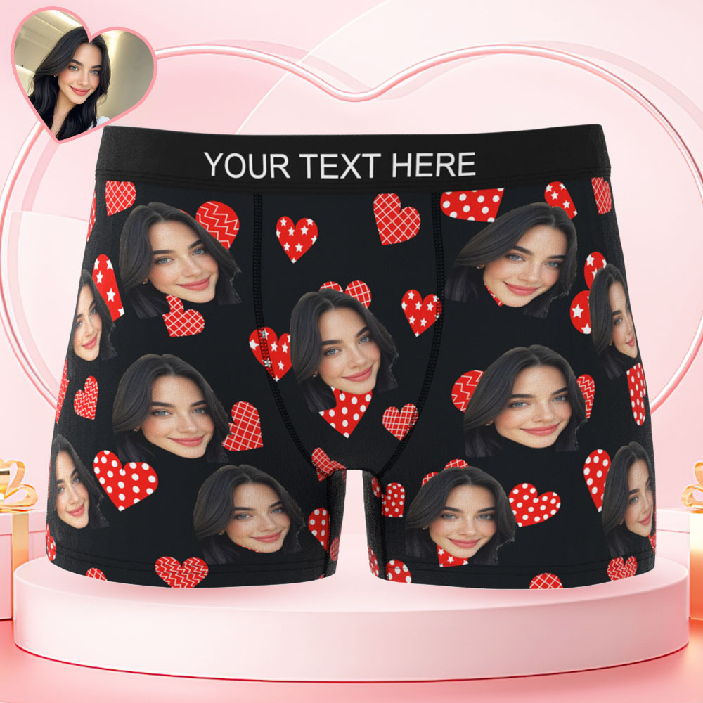 Valentine's Day Gift Custom Men's Face Boxer Personalized Boxer Briefs for Boyfriend/Husband(19 Backgrounds to Choose) - MyFaceBoxer