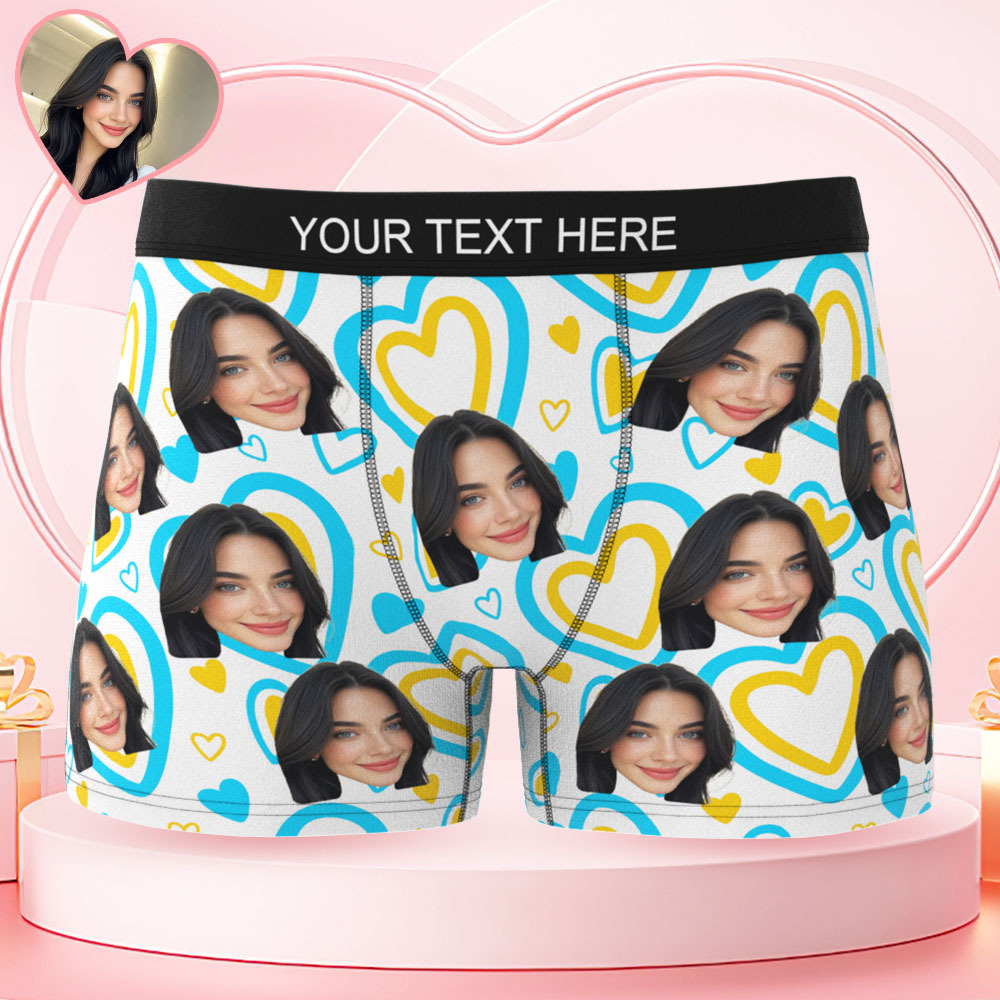 Valentine's Day Gift Custom Men's Face Boxer Personalized Boxer Briefs for Boyfriend/Husband(19 Backgrounds to Choose) - MyFaceBoxer