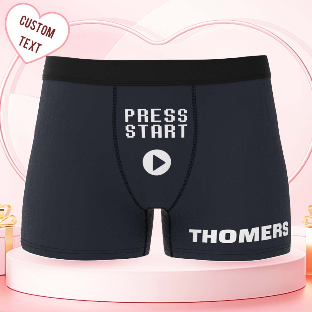 Custom Men's Boxer Shorts Game Over Personalized Name Valentine's Day Gift - MyFaceBoxer
