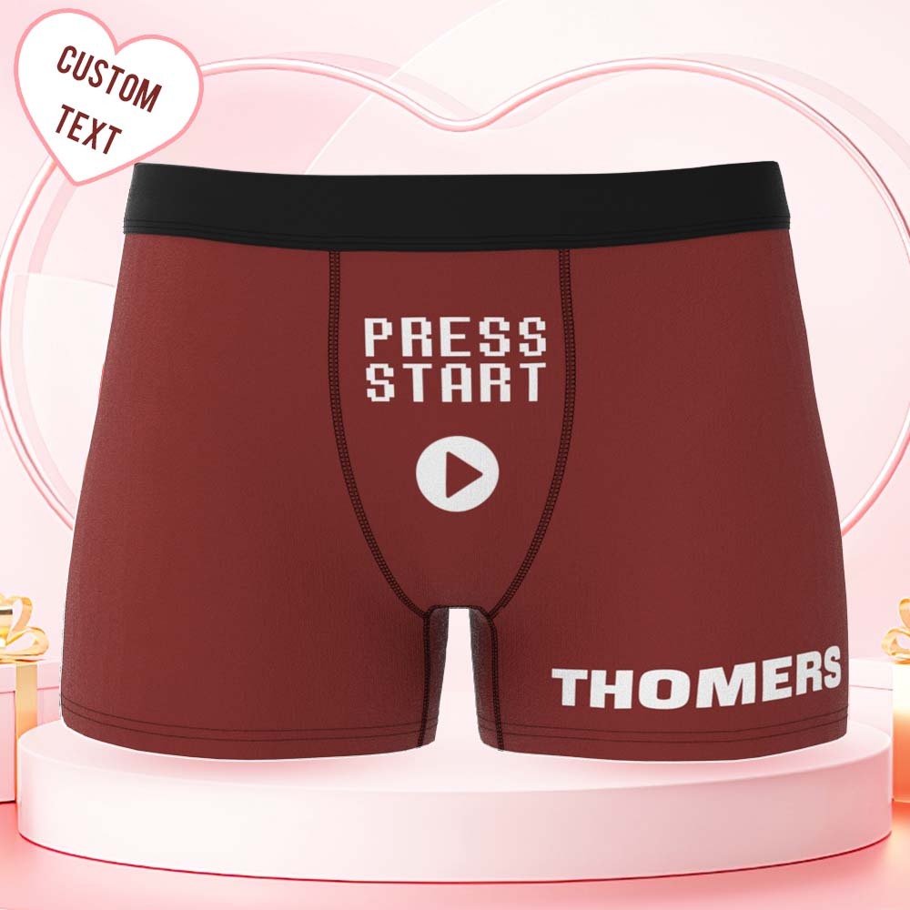 Custom Men's Boxer Shorts Game Over Personalized Name Valentine's Day Gift - MyFaceBoxer