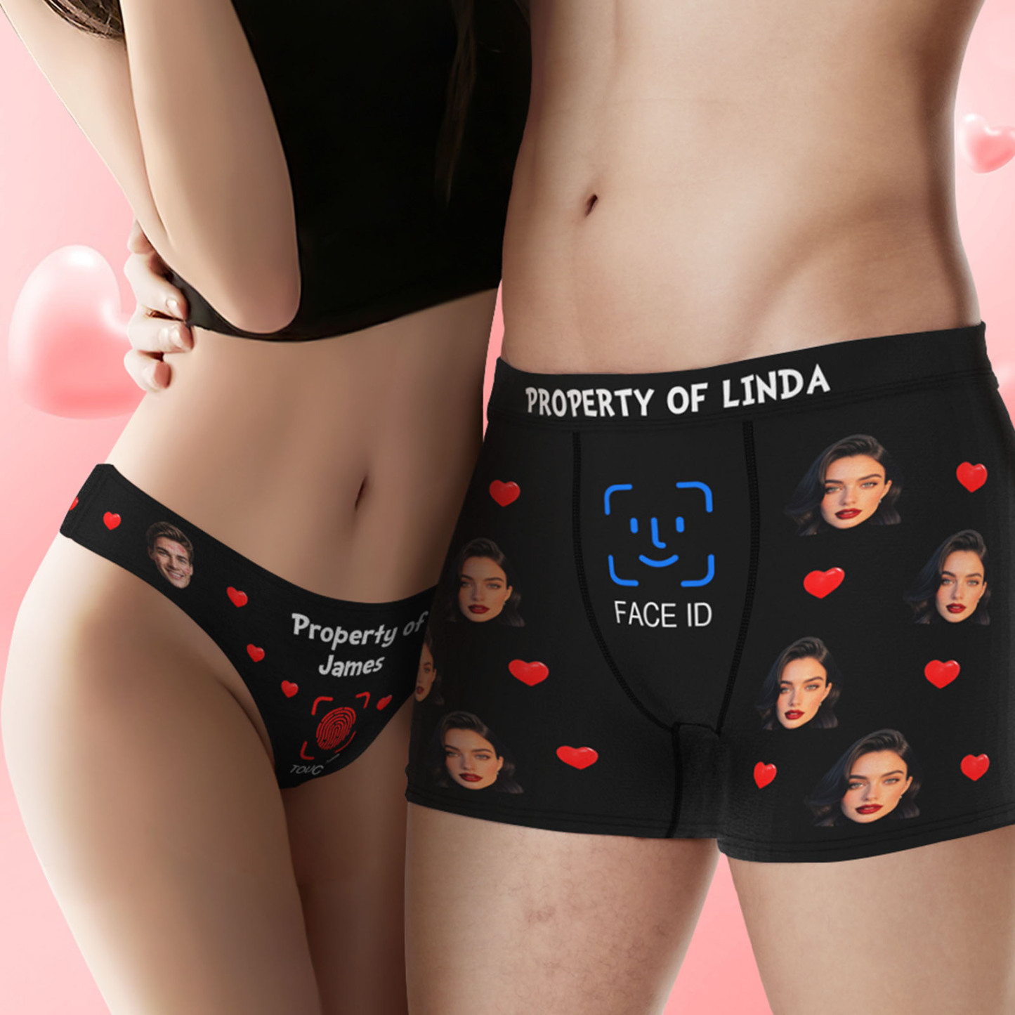 Custom Photo Panties Personalized Face ID Touch ID Property Of Women's Underwear Valentine's Gift for Girlfriend - MyFaceBoxer