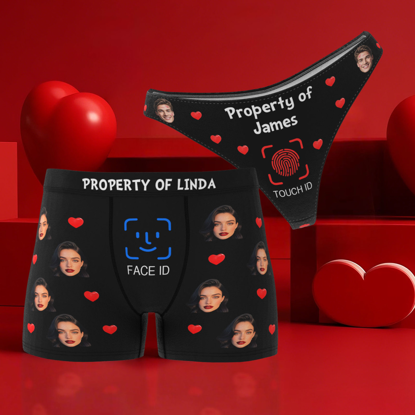 Custom Photo Panties Personalized Face ID Touch ID Property Of Women's Underwear Valentine's Gift for Girlfriend - MyFaceBoxer