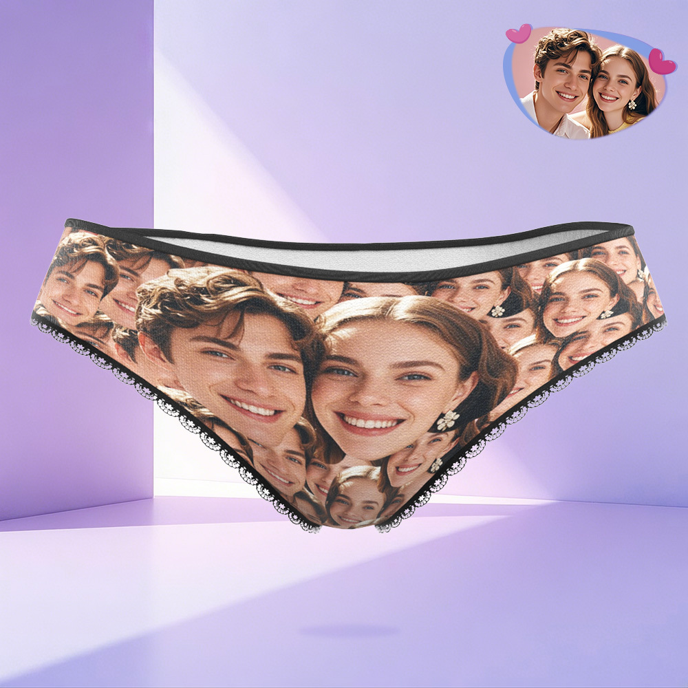 Custom Couple Seamless Face Women Underwear Personalized Face Mash Lin