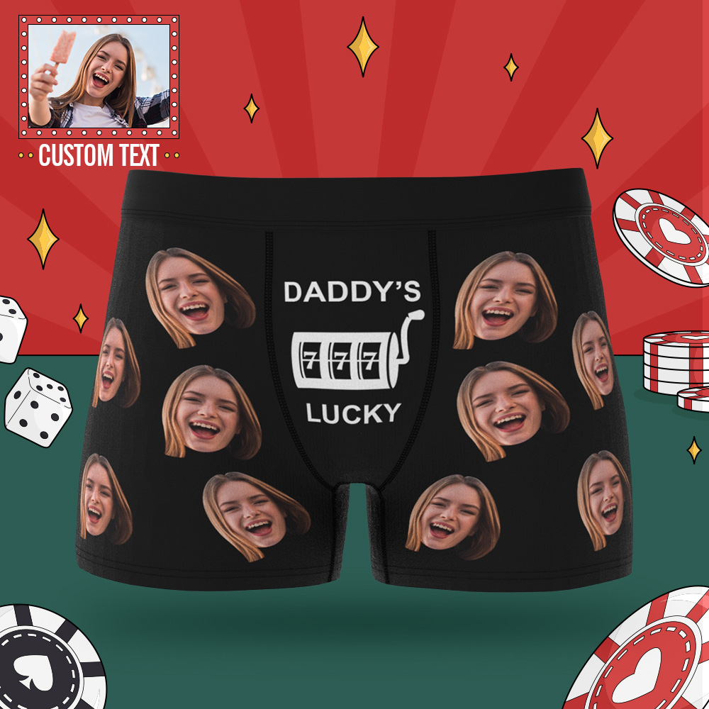 Custom Men's Boxer Briefs with Face Personalized Lucky Underwear