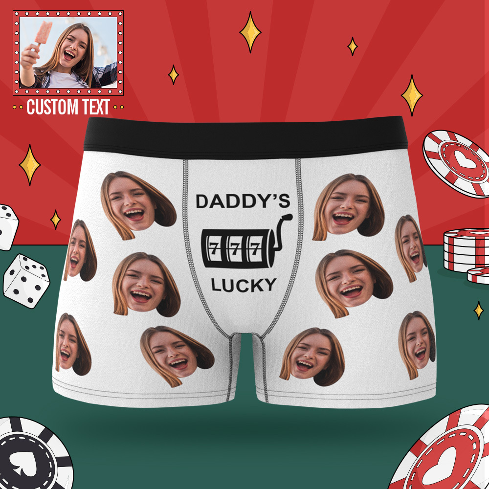 Custom Men's Boxer Briefs with Face Personalized Lucky Underwear