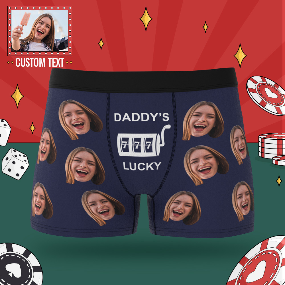 Custom Men's Boxer Briefs with Face Personalized Lucky Underwear