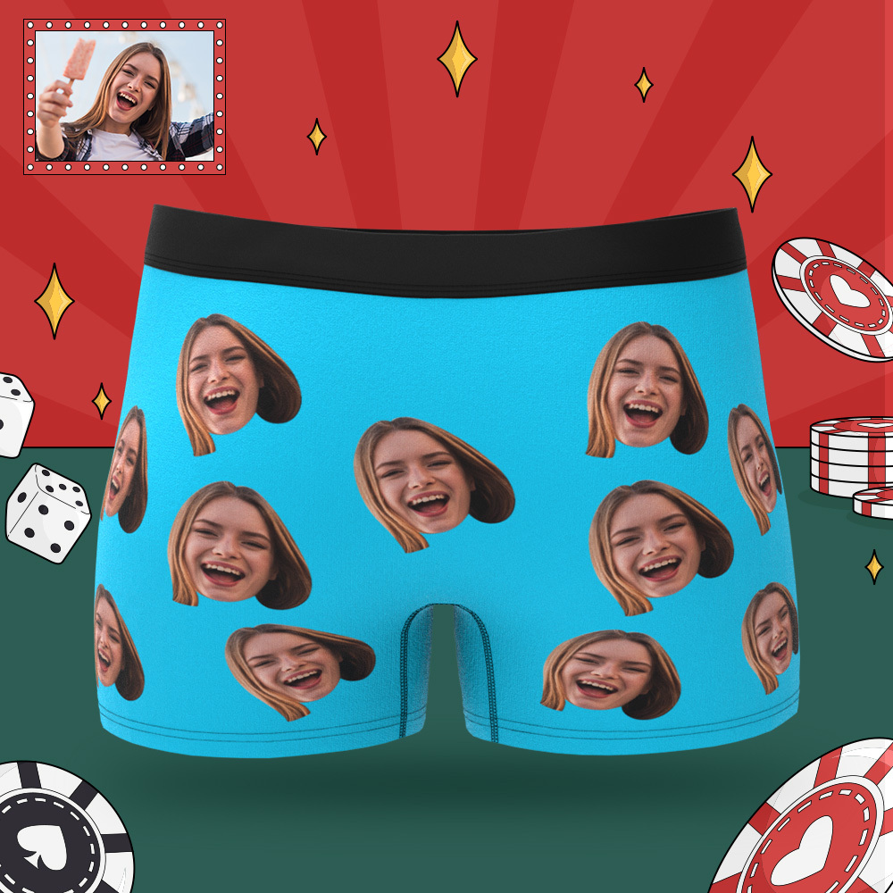 Custom Men's Boxer Briefs with Face Personalized Lucky Underwear