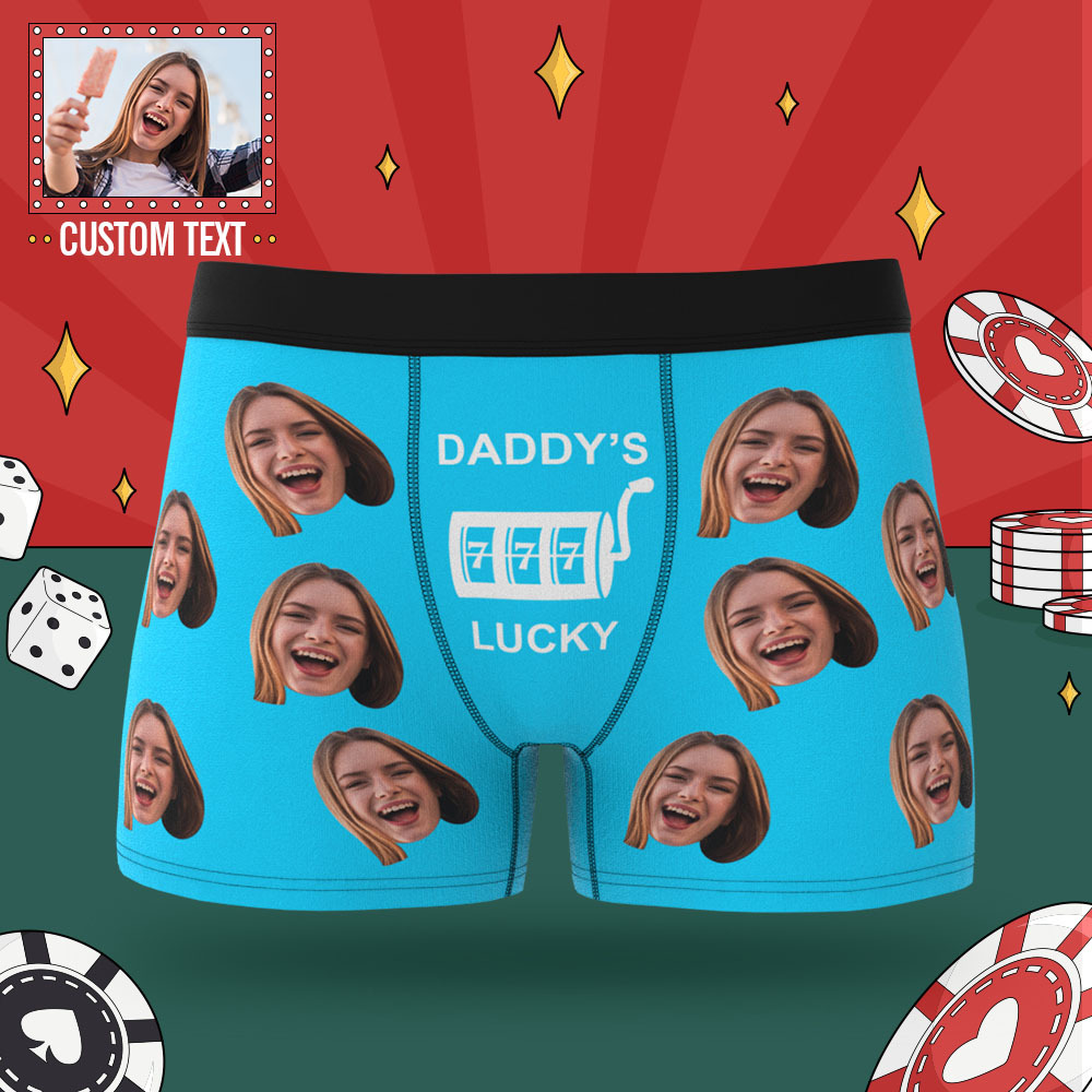 Custom Men's Boxer Briefs with Face Personalized Lucky Underwear