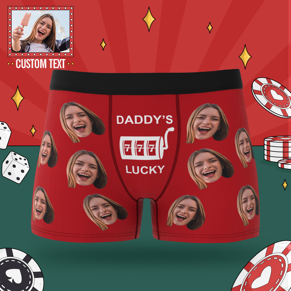 Custom Men's Boxer Briefs with Face Personalized Lucky Underwear