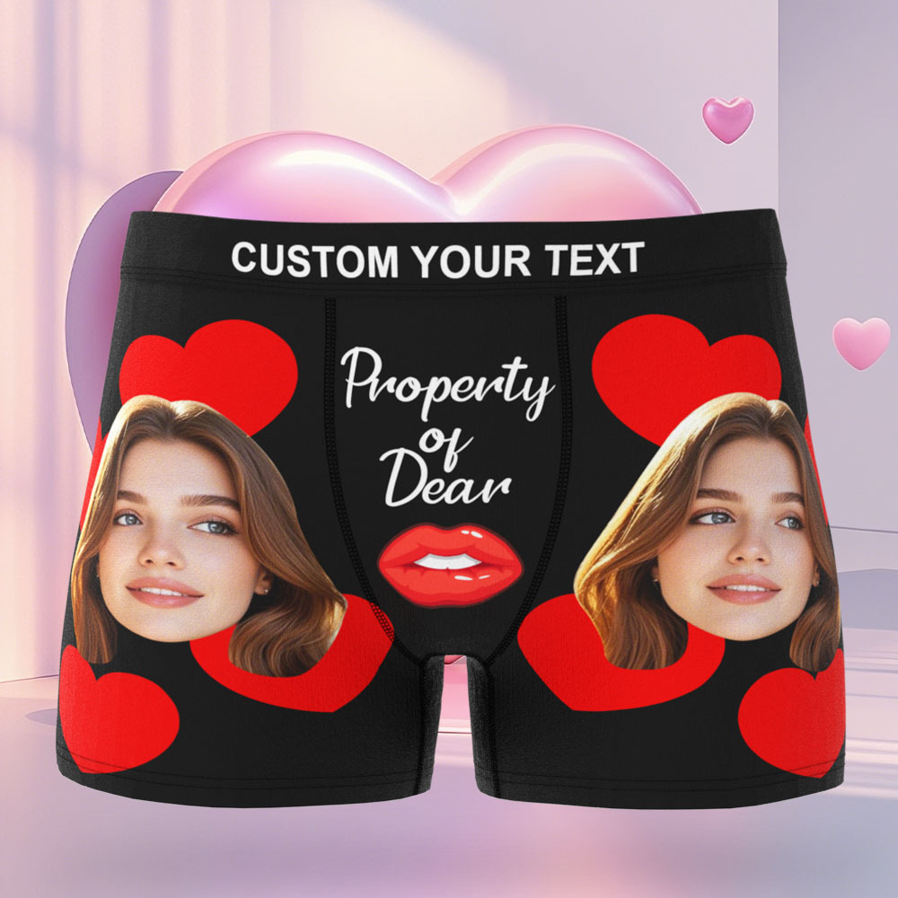 Men's Customized Face Boxer Personalised I Love You Photo Boxer Underwear For Husband Boyfriend - MyFaceBoxer