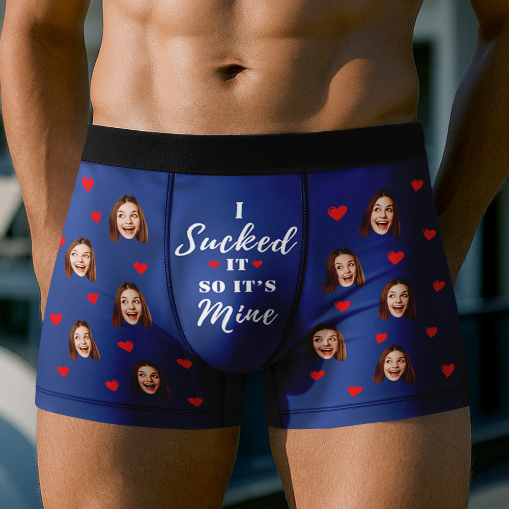 Breathable Ice Silk Men's Boxer Briefs Custom Underwear	 I Licked It so It's Mine