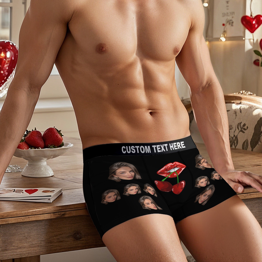 Personalized Novelty Face Boxers Briefs Custom Underwear Custom Girlfriend Face Printed Photo Boxer Underwear