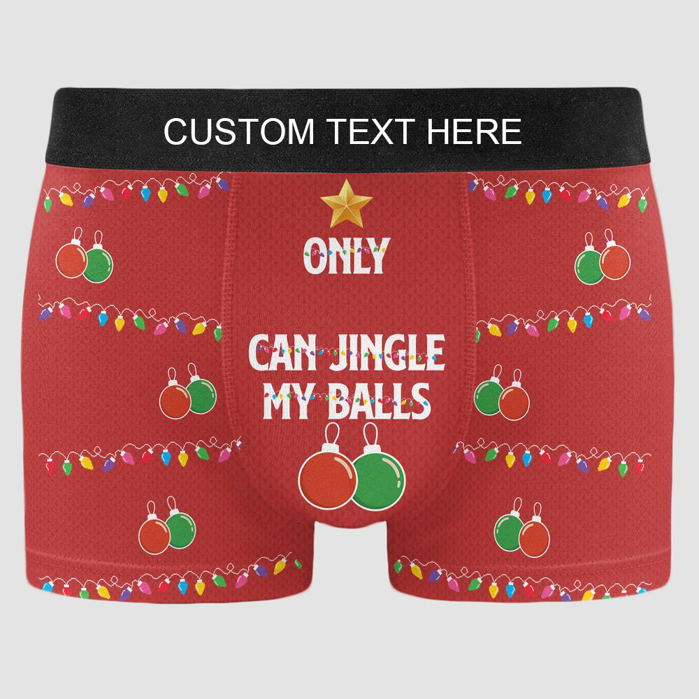 Jingle My Balls Funny Gift For Husband - Personalized Photo Men's Boxer Briefs