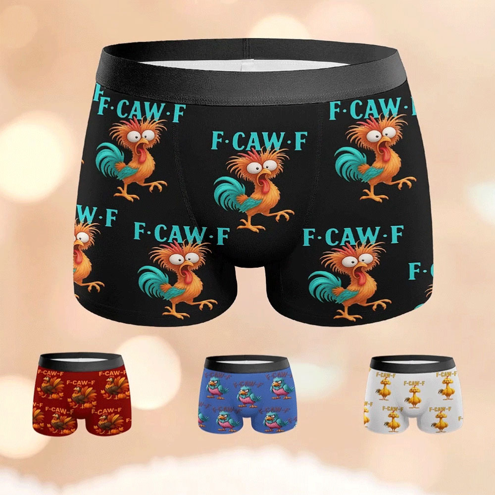Underpants Funny F-Caw-F Chicken FCAWF Underwear Custom Trunk Trenky Men's Boxer Brief Gift