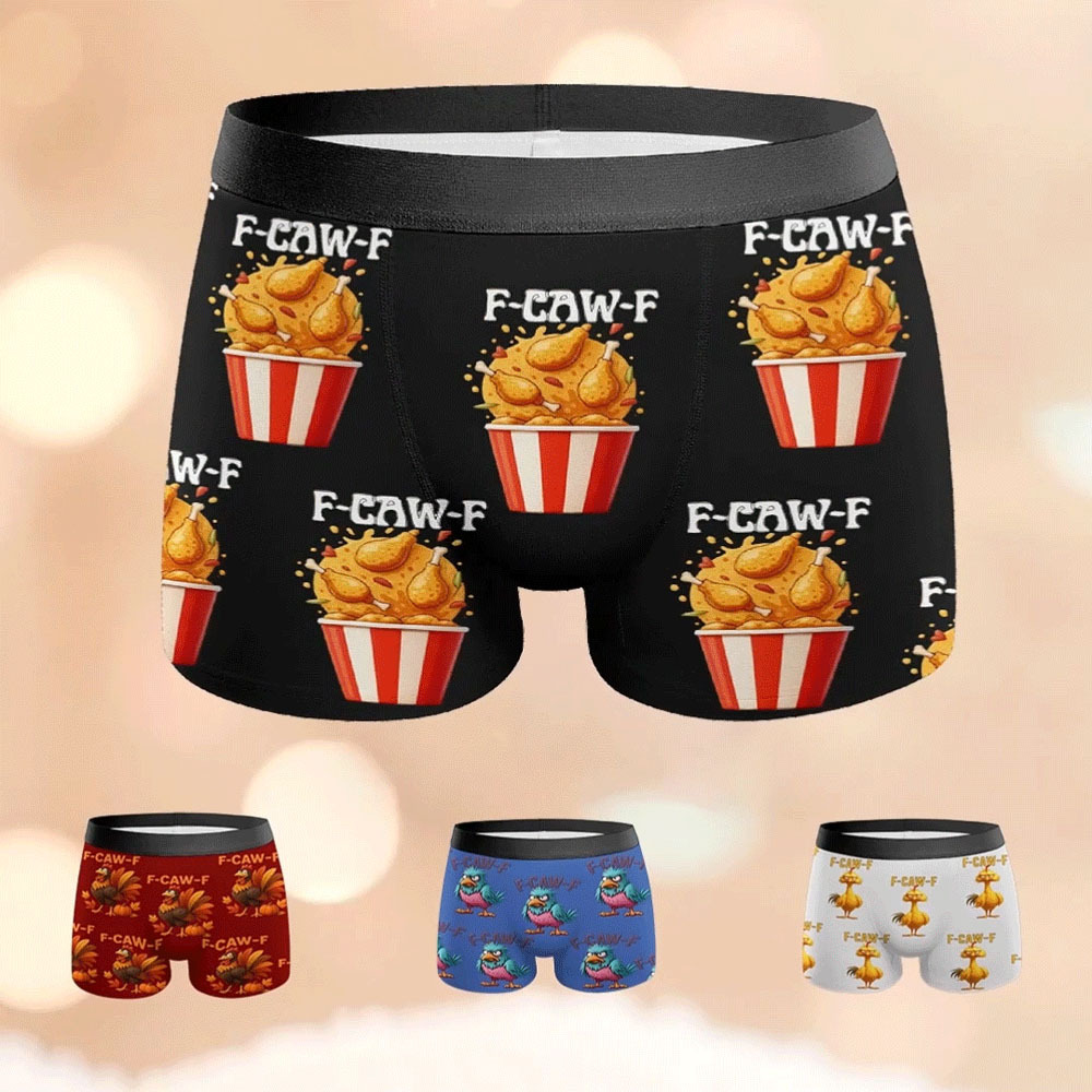 Underpants Funny F-Caw-F Chicken FCAWF Underwear Custom Trunk Trenky Men's Boxer Brief Gift