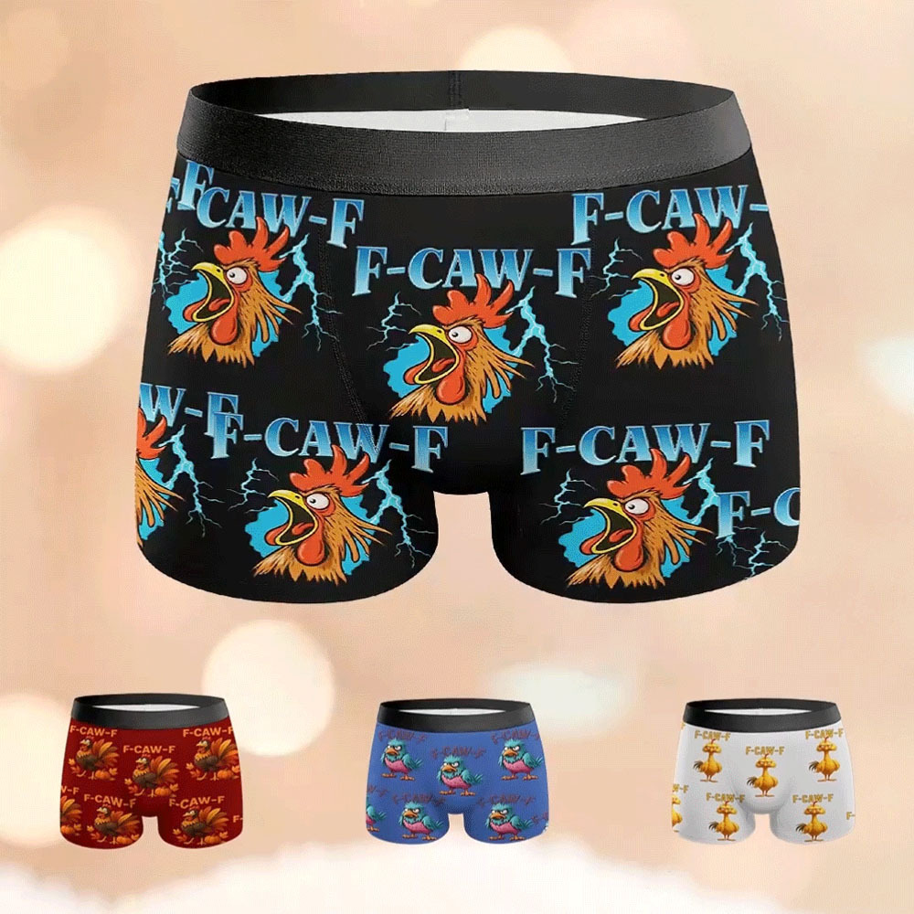 Underpants Funny F-Caw-F Chicken FCAWF Underwear Custom Trunk Trenky Men's Boxer Brief Gift