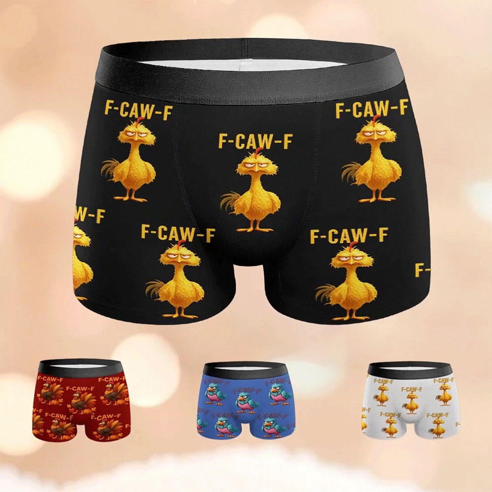 Underpants Funny F-Caw-F Chicken FCAWF Underwear Custom Trunk Trenky Men's Boxer Brief Gift