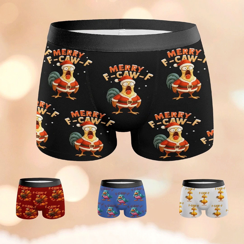 Underpants Funny F-Caw-F Chicken FCAWF Underwear Custom Trunk Trenky Men's Boxer Brief Gift