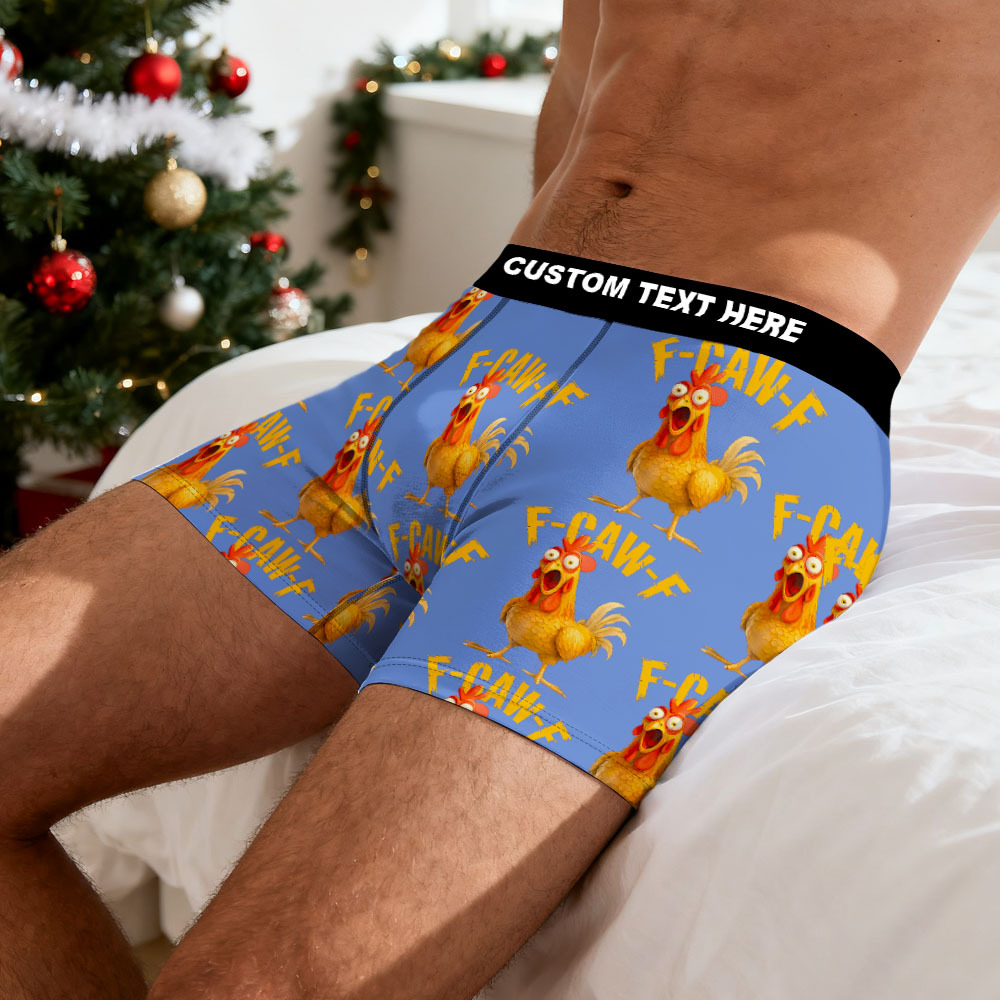 Underpants Funny F-Caw-F Chicken FCAWF Underwear Custom Trunk Trenky Men's Boxer Brief Gift