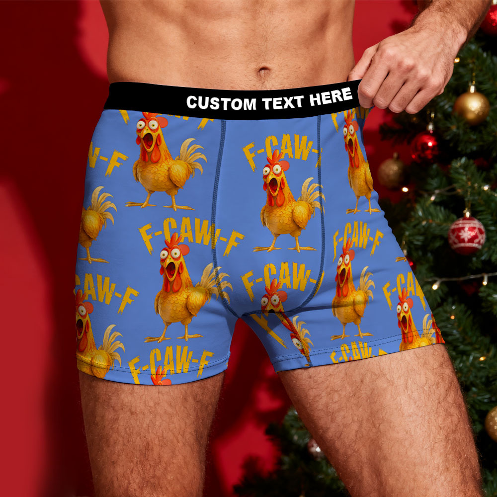 Underpants Funny F-Caw-F Chicken FCAWF Underwear Custom Trunk Trenky Men's Boxer Brief Gift