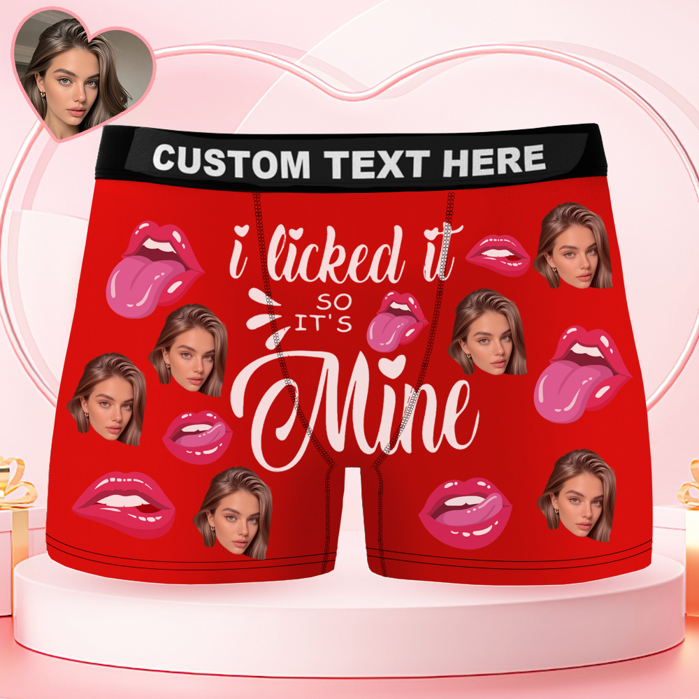 Custom Photo Boxer Briefs, Men's Boxers Underwear Personalized Anniversary Gifts For Husband And Wife Him And Her